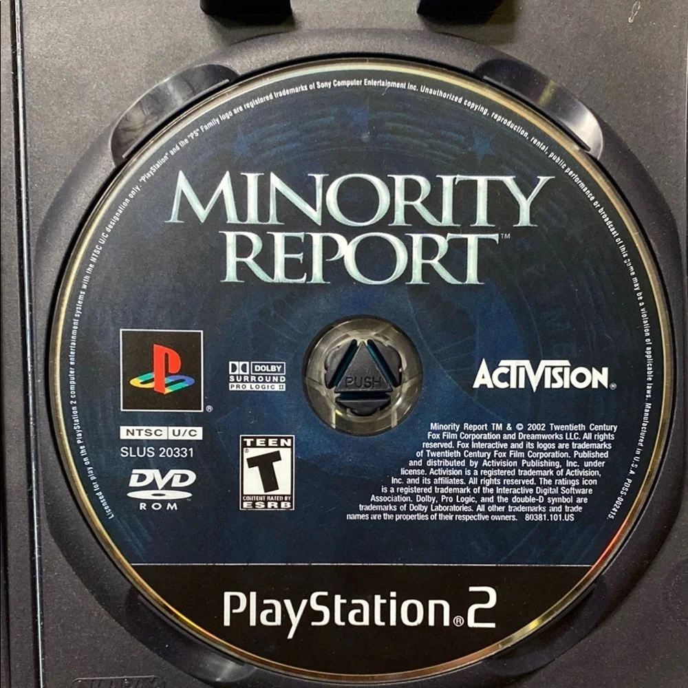 PlayStation 2 Minority Report Game